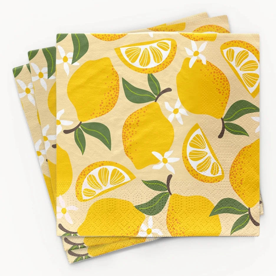Chic-mic Chic Mic Servietten Lemonade – 33 × 33 cm, Bambuspapier, 3-lagig – 1 Stück