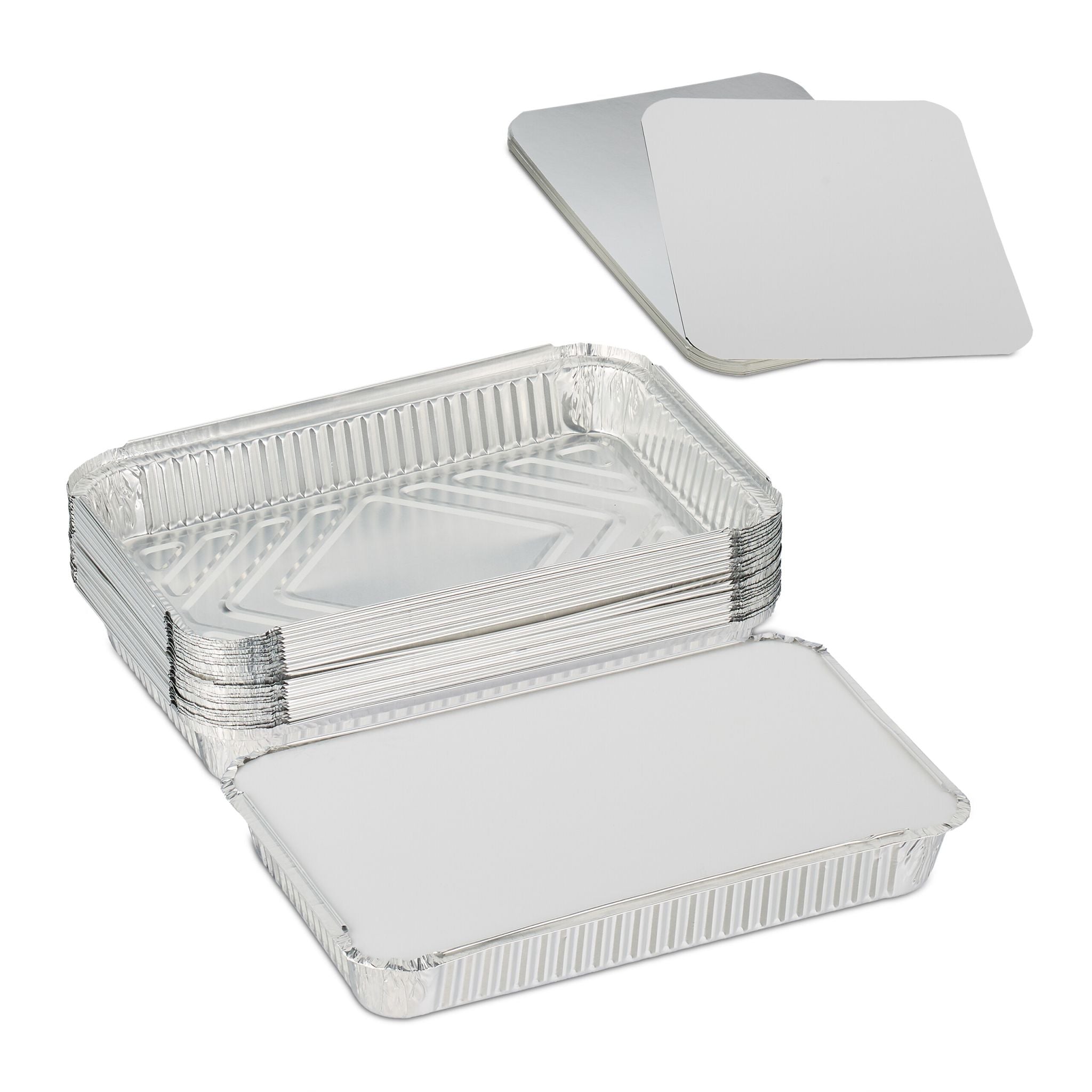 Relaxdays Take-away-Box, Aluminium – 315 × 210 × 45 mm, silber