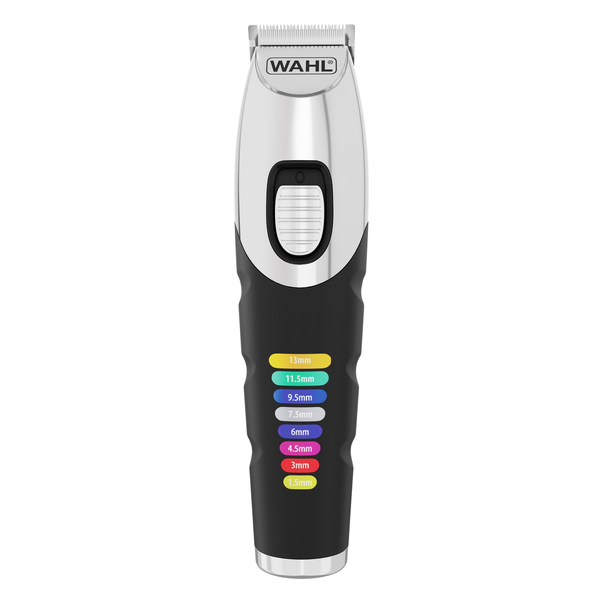 Wahl Barttrimmer Color Trim – Akkubetrieb, 240 min, 0,5–13 mm, 9 Stk, 3 cm Schnittbreite – Schwarz/Silber