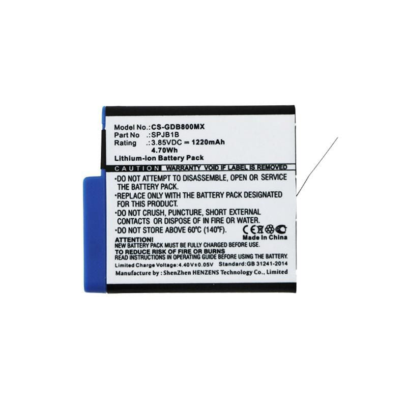 CoreParts Akku 1220 mAh (4,7 Wh), Li-Ion 3,85 V – für GoPro HD8.01, Hero 5 Black, Hero 6 Black u. a.