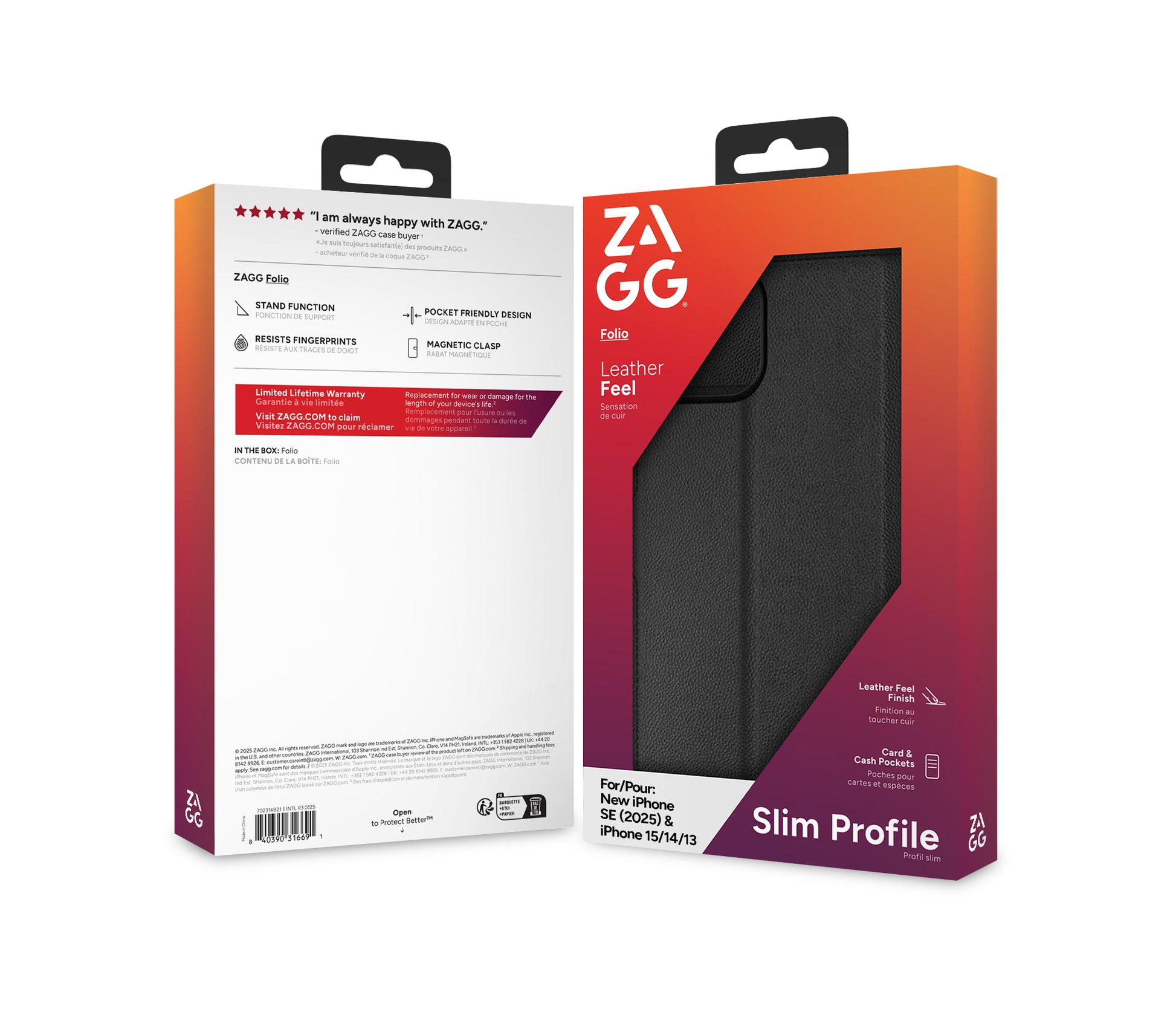 ZAGG Booklet-Hülle – für Apple iPhone 13–16E – Schwarz