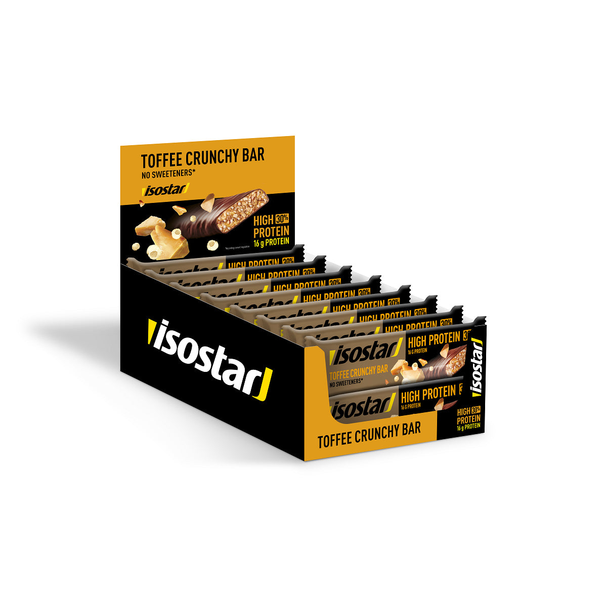 Isostar High Protein Protein-Riegel – Karamell (Toffee Crunchy) – 16 × 55 g