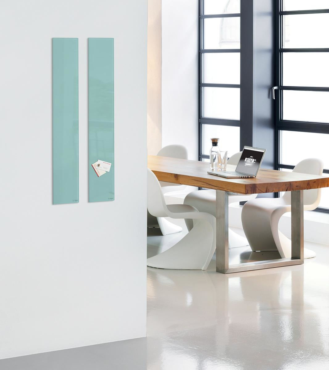 Sigel Whiteboard – 12 × 78 cm, Glas, magnetisch, Wandmontage, inkl. SuperDym Magnetwürfel, Montagesatz