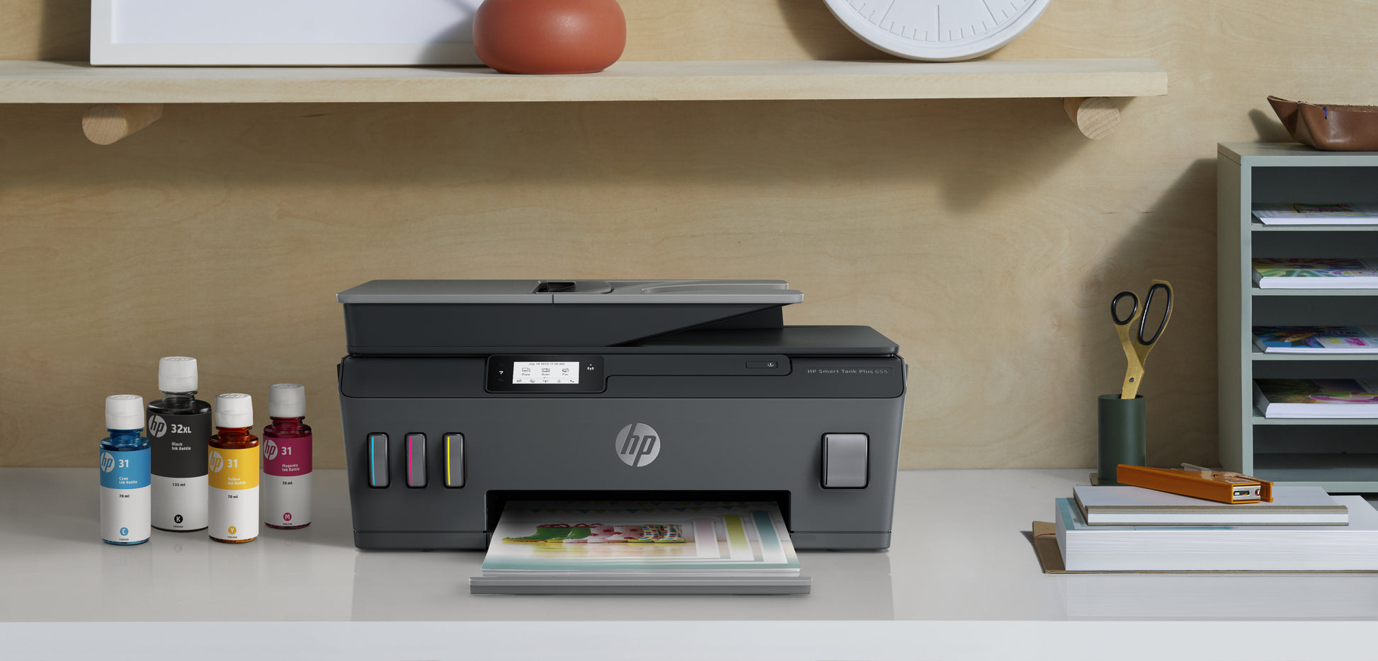 HP Smart Tank Plus 655 – Farbiges Tintenstrahl-MFP A4, 4-in-1 – USB/WLAN – Duplex, ADF – 11 S./Min. S/W, 5 S./Min. Farbe