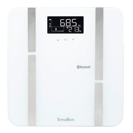 Terraillon Universalwaage X-Line Connect – Tragkraft 180 kg, Wiegefläche 30 × 30 cm, PC-Anschluss, Batterie