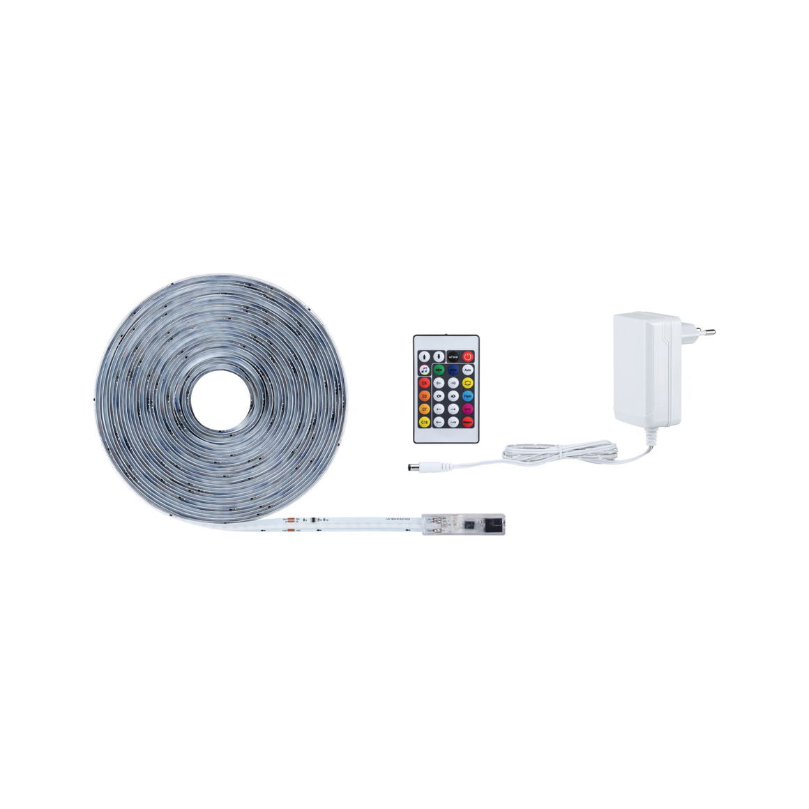 Paulmann LED-Strip – Set, 10 m, 1300 lm, 32 W, RGBIC, dimmbar, weiss, Fernbedienung, mit Netzteil