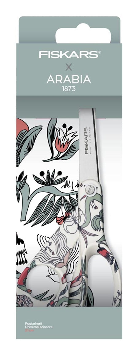 Fiskars Universalschere Puutarhurit – 21 cm, Edelstahl, für Rechts- und Linkshänder, mehrfarbig