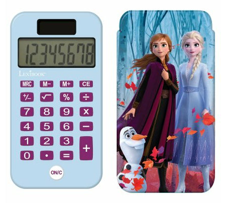 Lexibook Kinder-Taschenrechner Die Schneekönigin – 8-stellig – Solar/Batterie, mit Schutzabdeckung