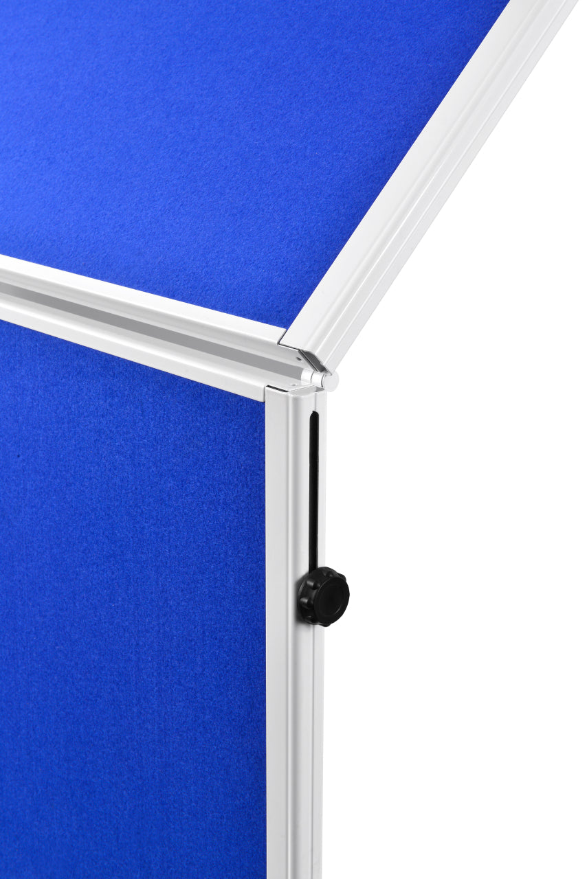Legamaster Moderationswand – Filz, mit Rollen, doppelseitig – 120 × 150 cm – Blau, Alurahmen