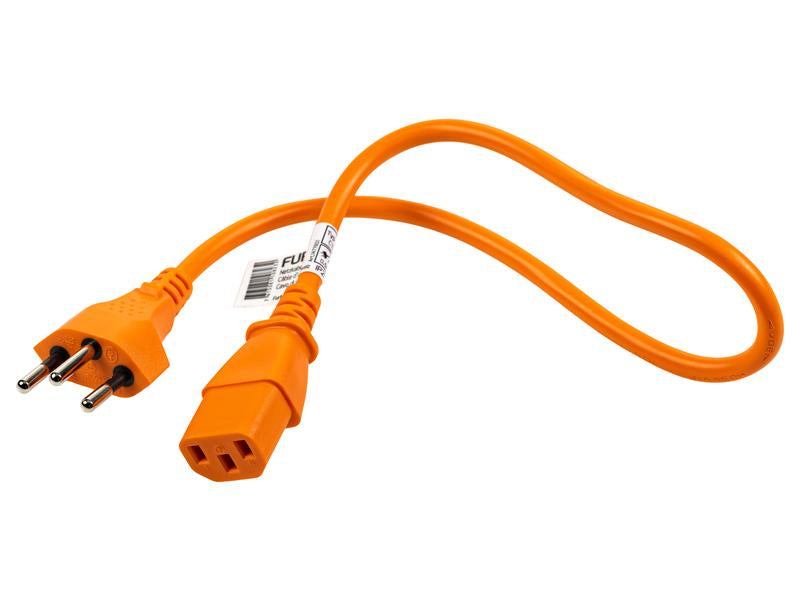 Furber. Netzkabel – T12–IEC C13, 0,5 m, 10 A, Orange