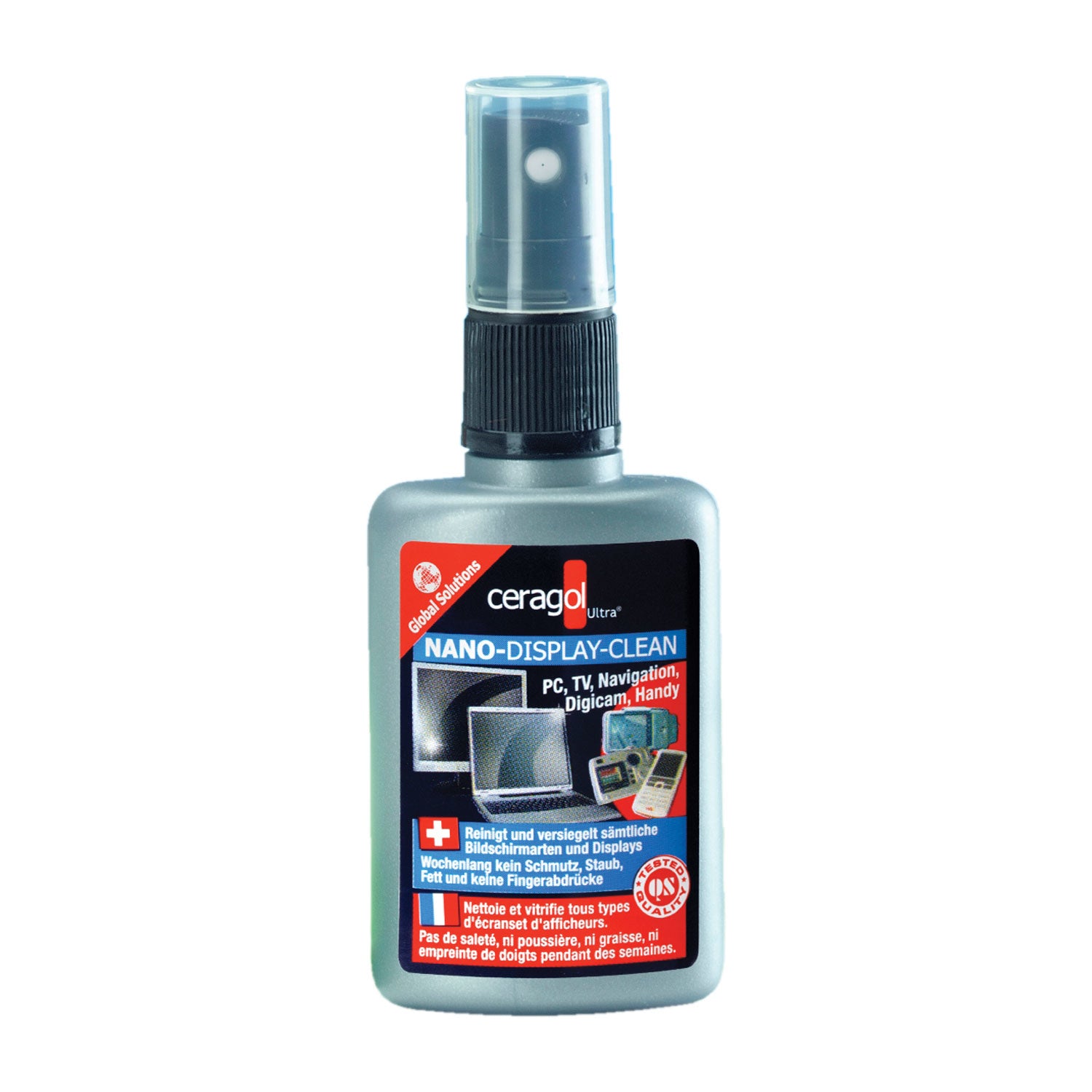 Ceragol Bildschirm-Reinigungsset A08013425 – 50 ml + Tuch – für Smartphone, 1 Stk.