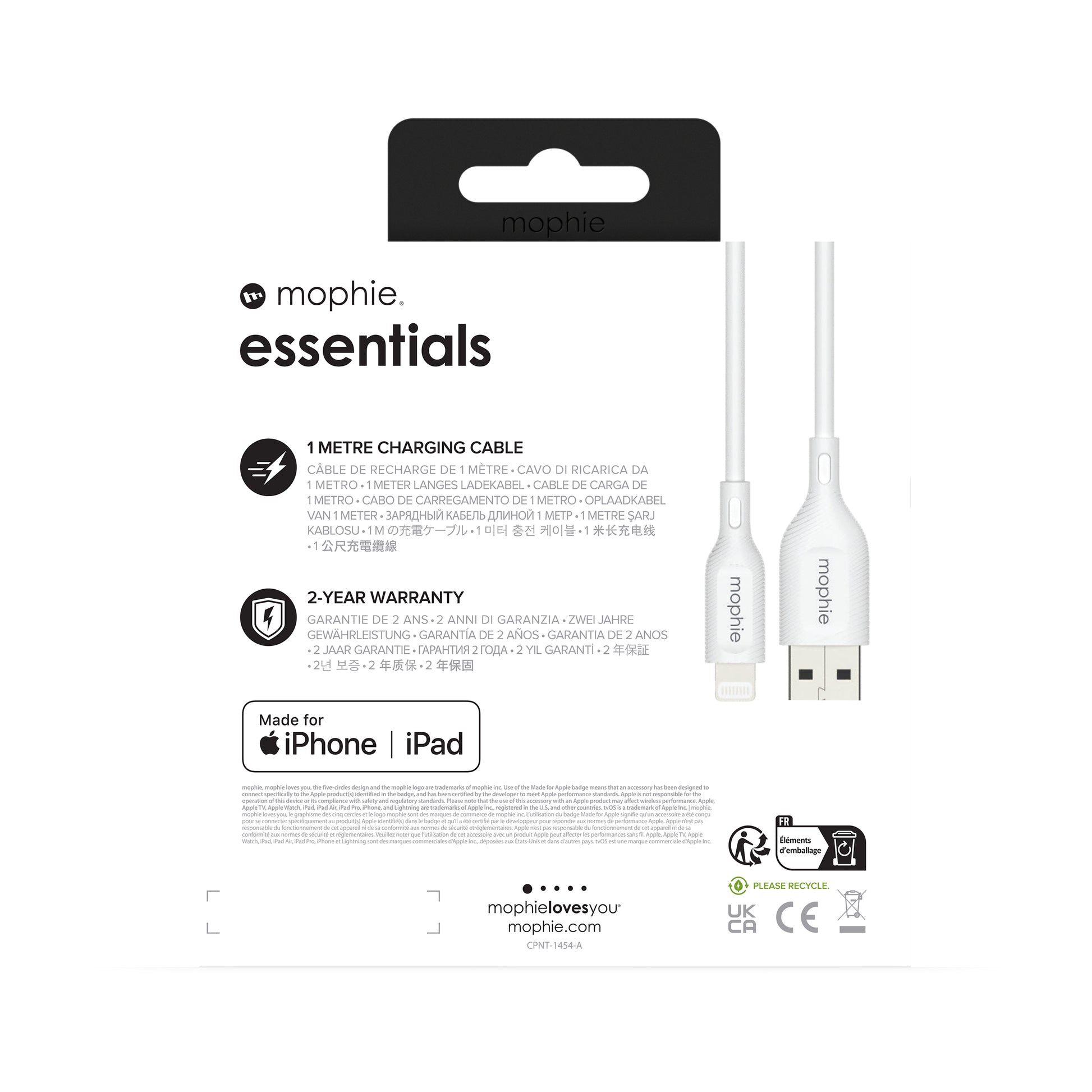 Mophie Daten- & Ladekabel – USB‑A auf Lightning 1 m, 12 W – für iPhone/iPad