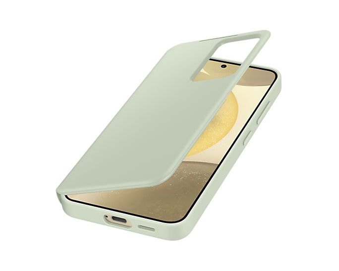 Samsung Smart View Wallethülle – für Samsung Galaxy S24, 1 Kartenfach, Grün, kratzresistent