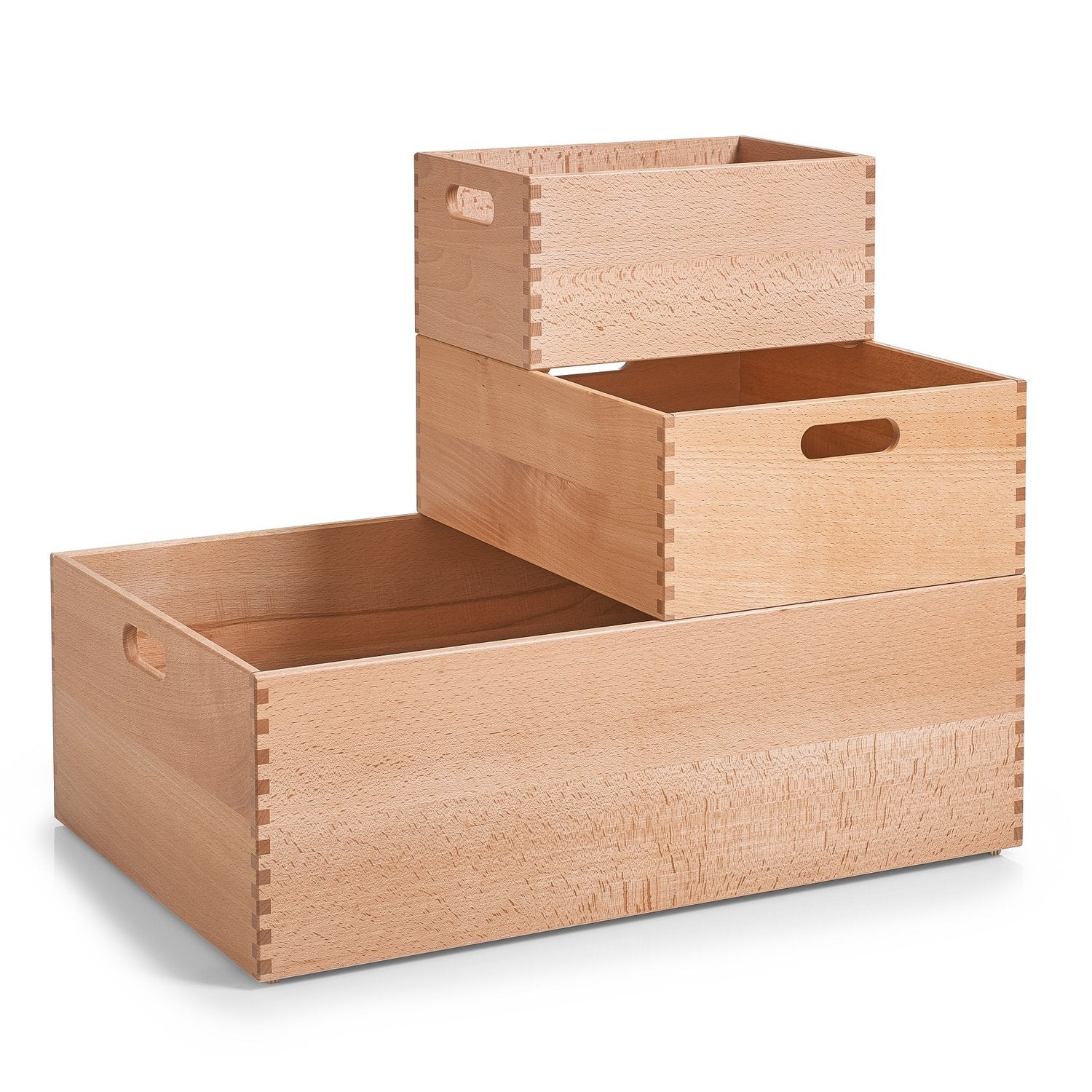 Zeller Present Aufbewahrungsbox ohne Deckel – Holz – Braun – stapelbar, mit Griff – 200 × 150 × 300 mm