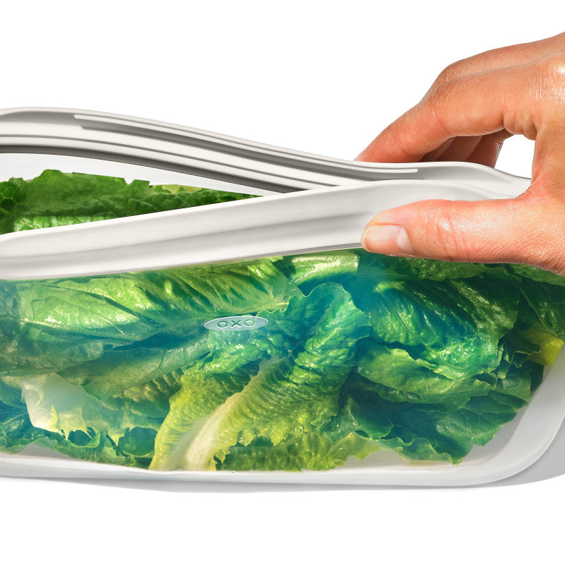 OXO Aufbewahrungstasche 332 ml, 19,1 × 11,9 cm, Silikon, Transparent