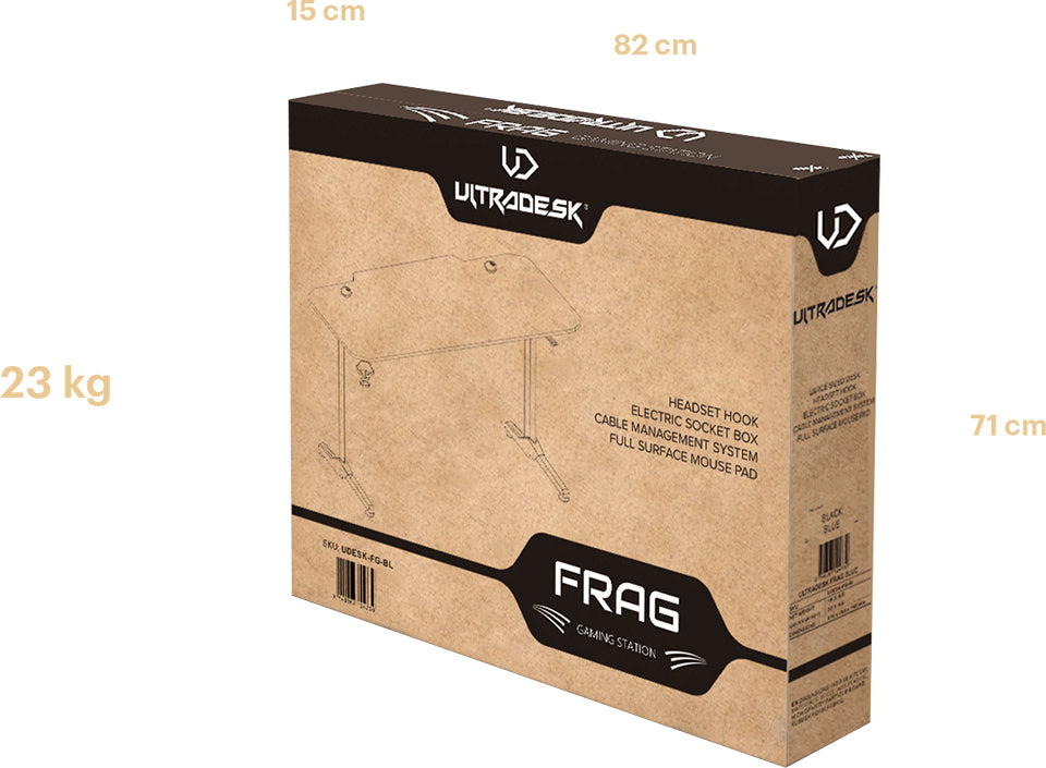 Ultradesk Frag Gaming-Tisch – 140 × 60 cm, schwarz, Metall