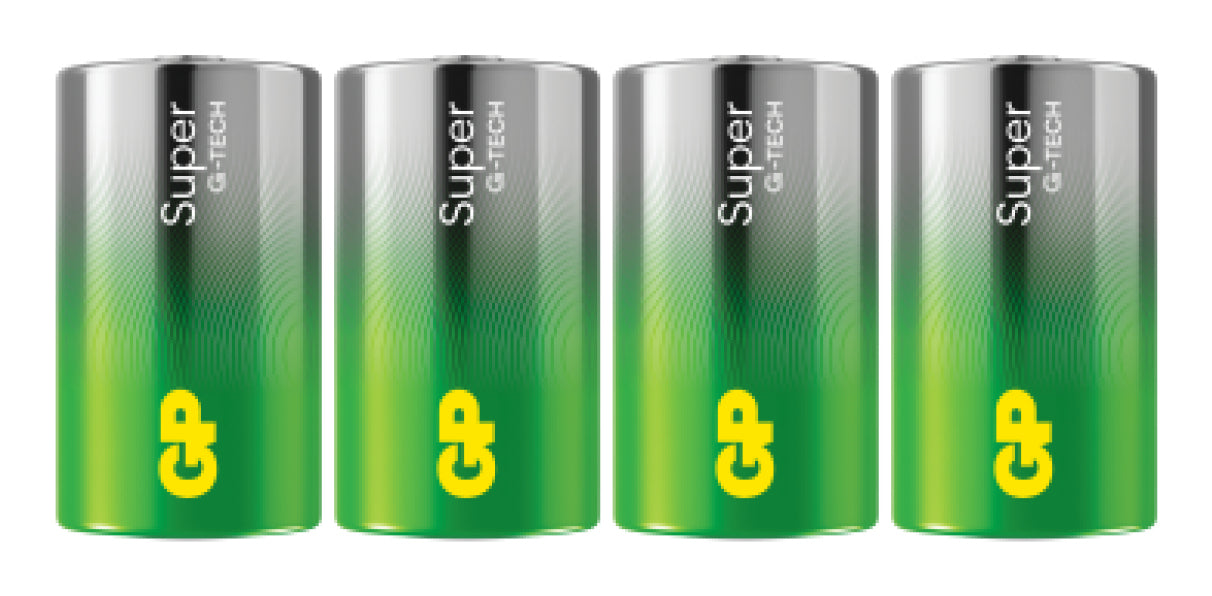 GP Batteries D Batterien, Alkaline, 1,5 V – 4 Stk.