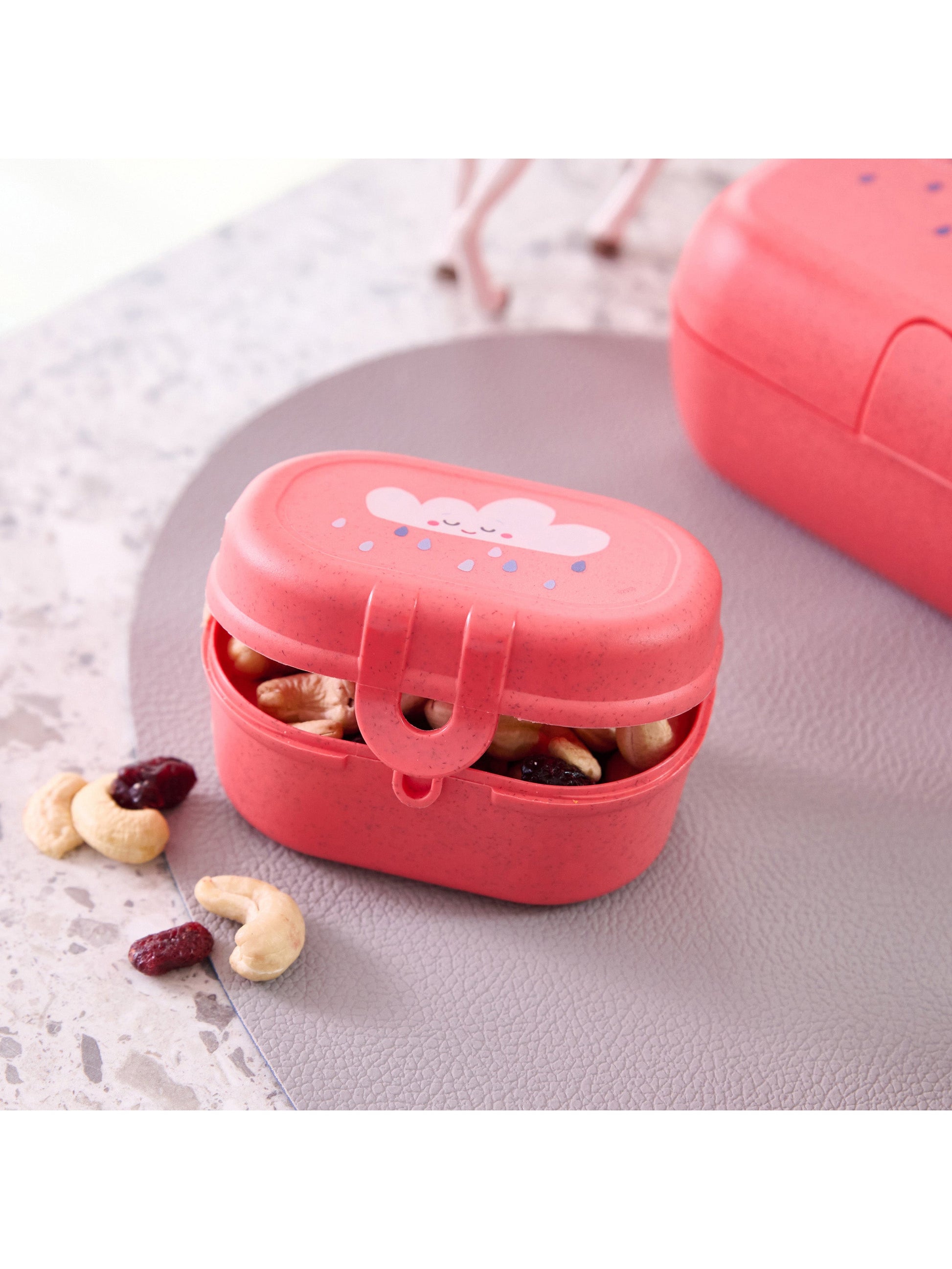 Koziol – Lunchbox 500 ml, 9,6 × 7,0 × 5,2 cm, Kunststoff (biozirkulär), korallenrot