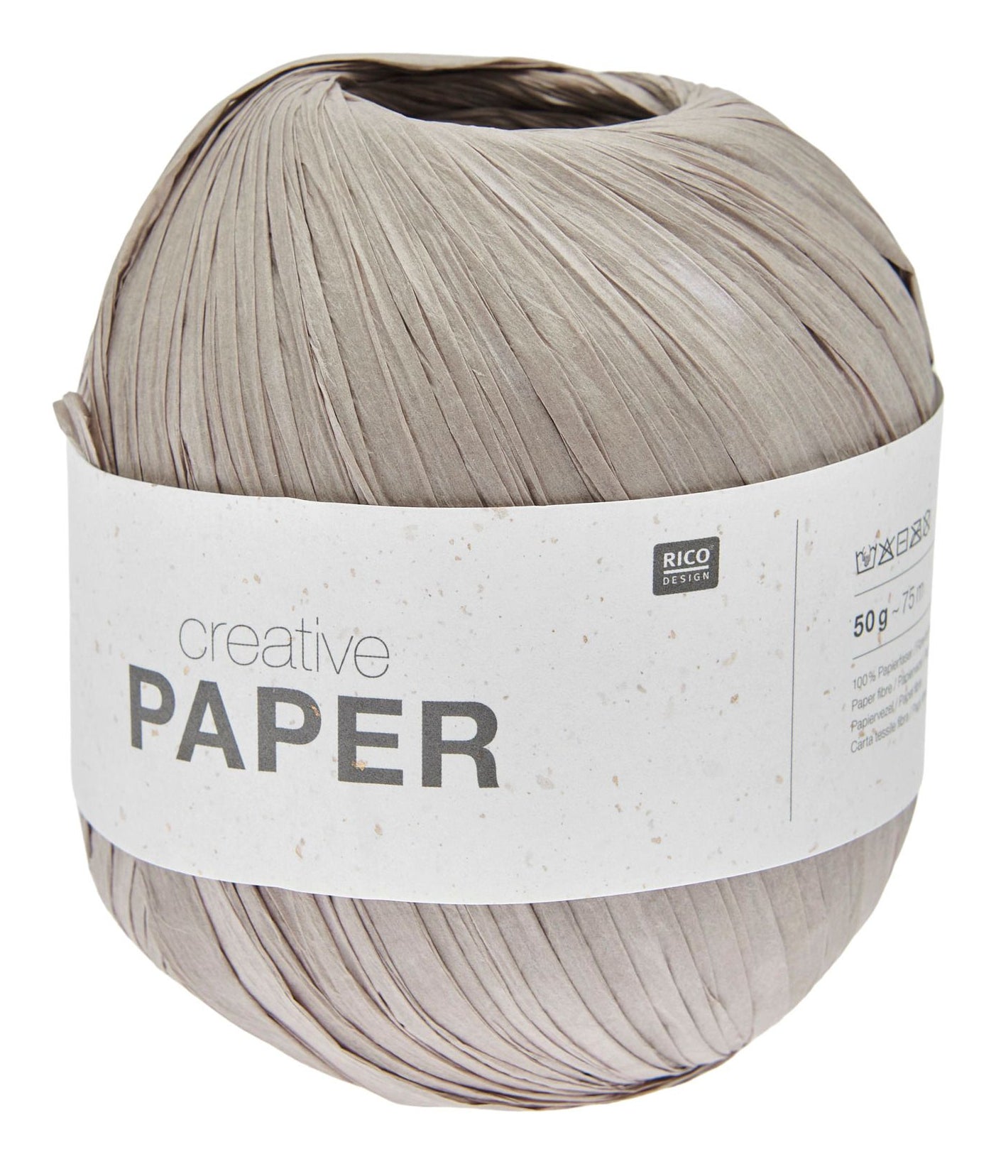 Rico Design Wolle Paper Garn Hellbraun – 50 g, 75 m, Nadel 6 mm, 100% Papierfaser, 1 Stk.