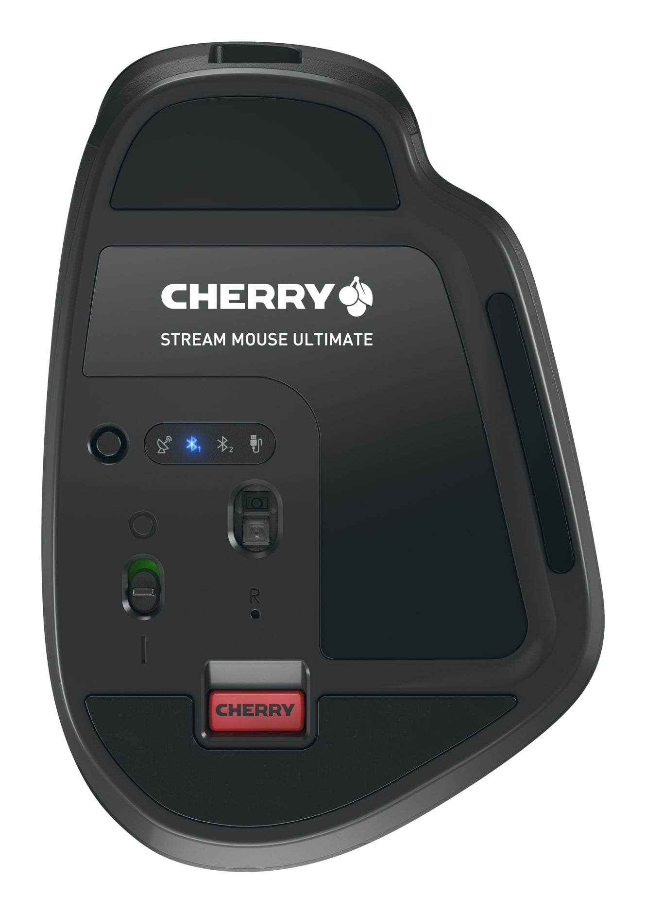 CHERRY Stream Mouse Ultimate Ergonomische Maus – kabellos, wiederaufladbar, Silent-Tasten, schwarz