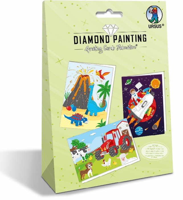 URSUS Diamond-Painting-Set – Grusskarten (diverse Motive) – ab 3 Jahren