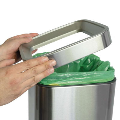 MAUL Papierkorb – 30 l – Edelstahl, rechteckig