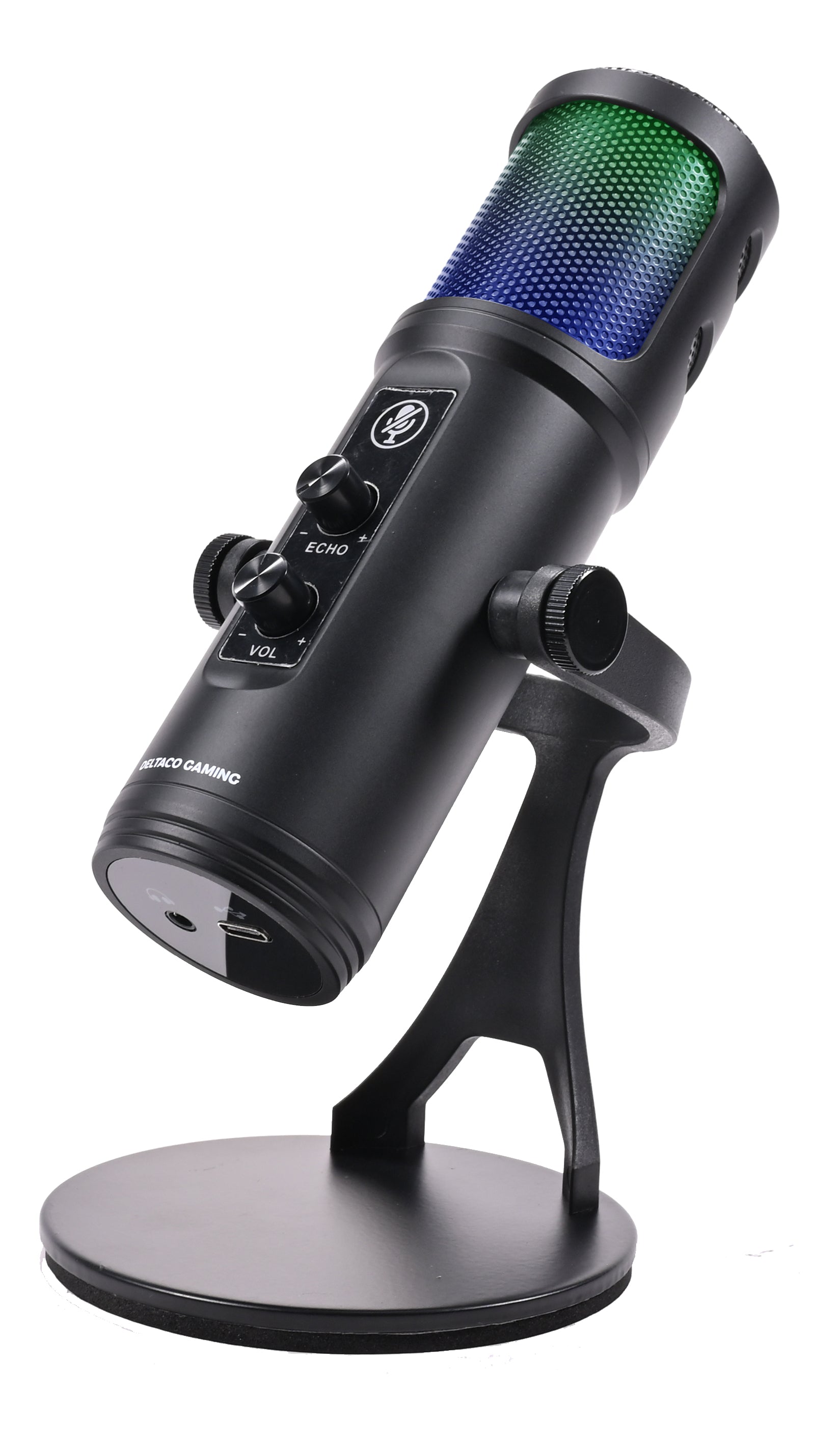 Deltaco Gaming GAM-171 Tischmikrofon – USB-C, kabelgebunden, Niere, 50–20'000 Hz, Schwarz