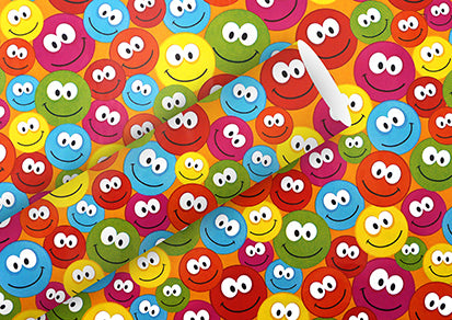 Braun + Company Geschenkpapier – Just Smileys – 80 g/m2, gestrichenes Papier – 700 × 2000 mm