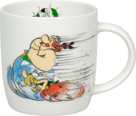 Könitz Porzellan Könitz Becher Asterix Rennen - Courir – 400 ml, Ø 8,8 cm, H 9,2 cm, Knochenporzellan, spülmaschinenfest
