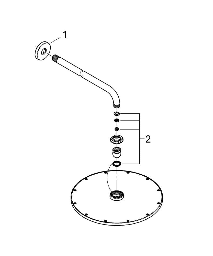 GROHE RSH Cosmopolitan 310 Kopfbrause – 31 cm, Metall, Anschluss 1/2", Schwarz