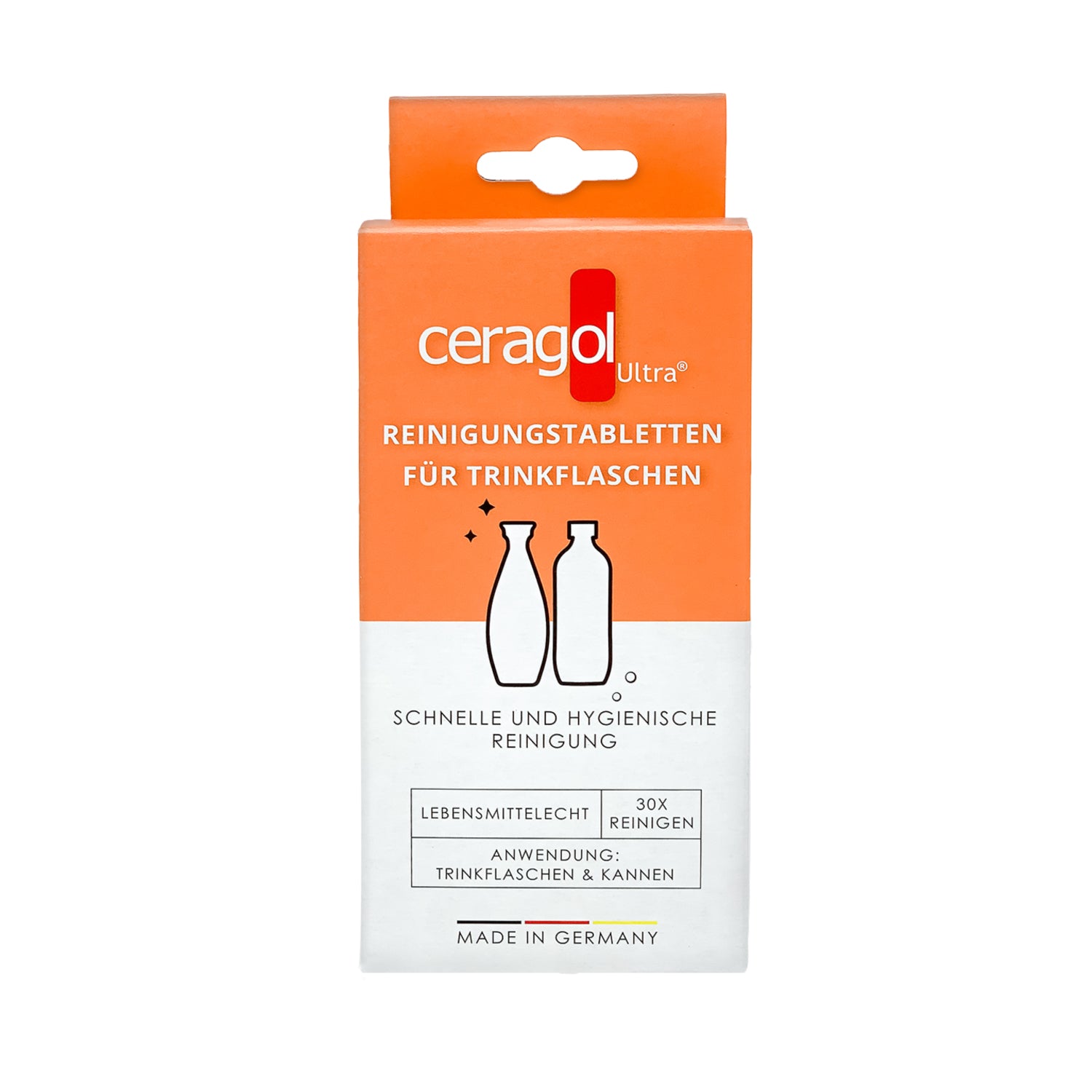 Ceragol Trinkflaschenreiniger für Thermoskannen – Tabs – 60 g, 30 Tabs