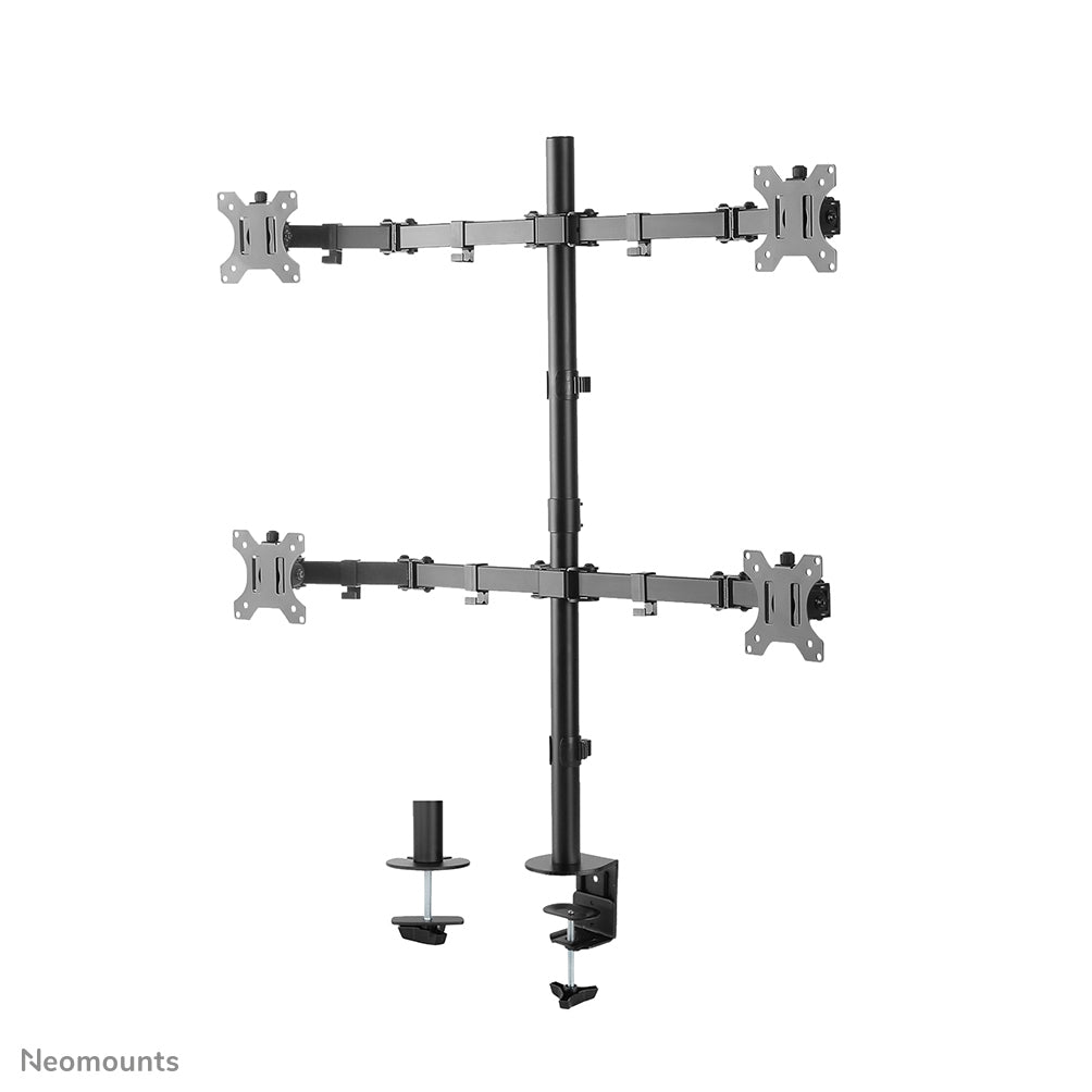 Neomounts FPMA D550D4 – Monitorarm, 4-fach, neigbar und schwenkbar, bis 32", 6 kg pro Bildschirm, schwarz