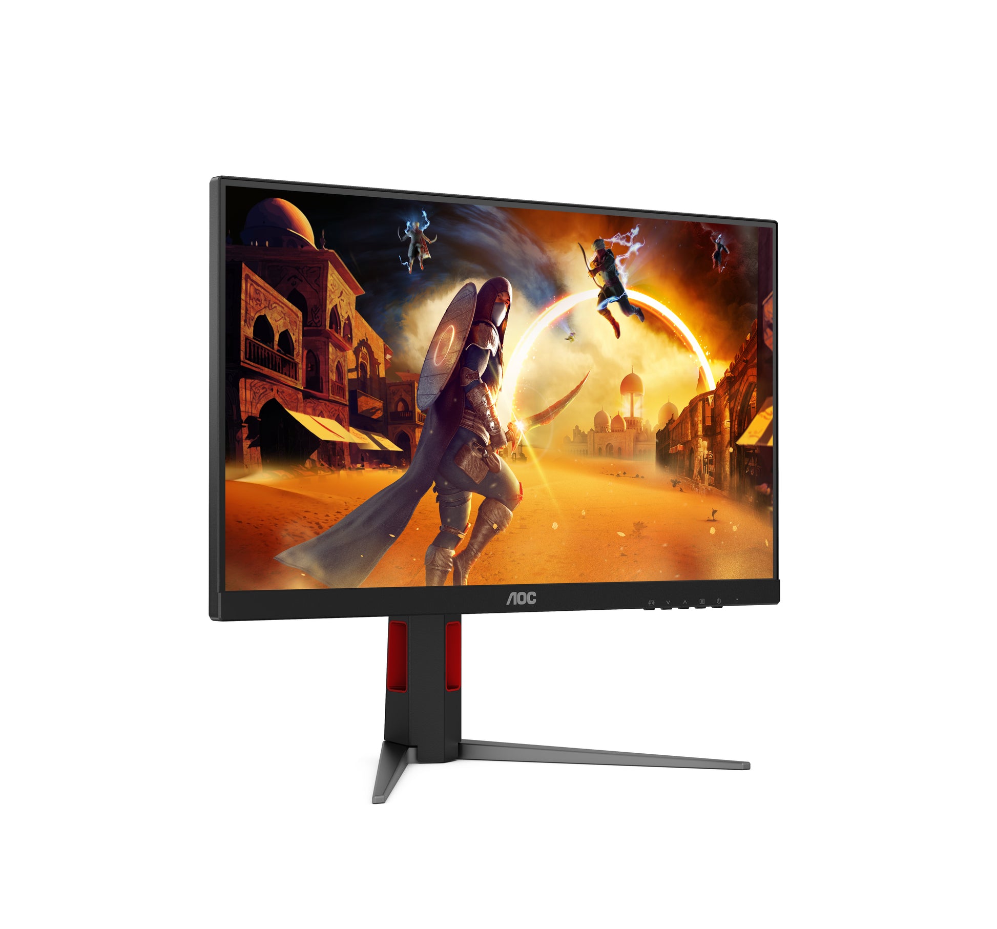 AOC 24G4HA – Monitor, 23,8", IPS, 200 Hz, Adaptive Sync, Lautsprecher, Höhenverstellbar, Rot