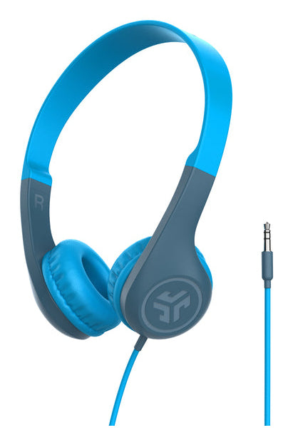 JLab JBuddies Pop Kinderkopfhörer – Over-Ear, Stereo, Kabelgebunden, 3,5 mm Klinke, 85 dB Lautstärkebegrenzung, Blau