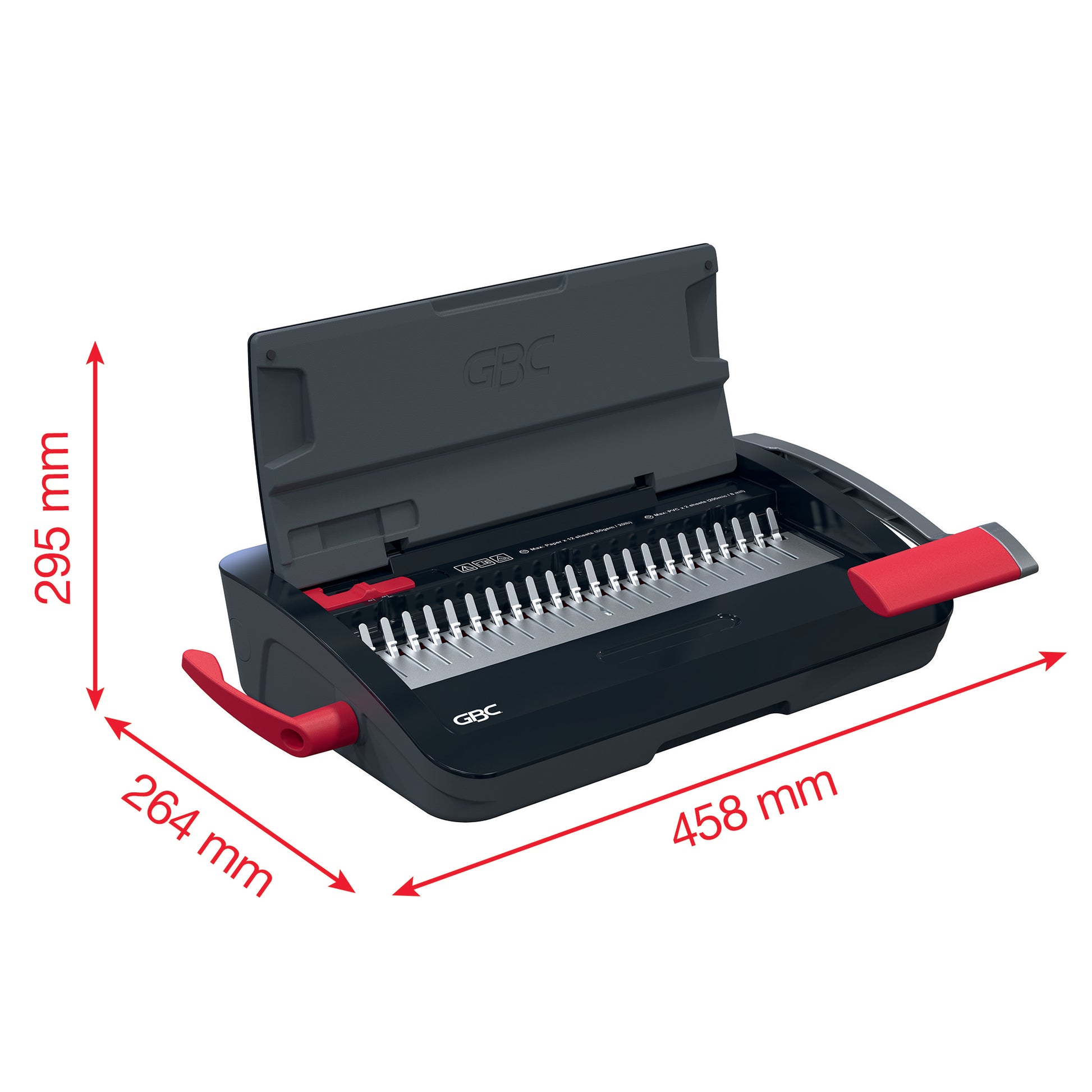 GBC CombBind CB12 Bindegerät – Plastikbindung, für 21-Loch, A4, bis 12 Blatt