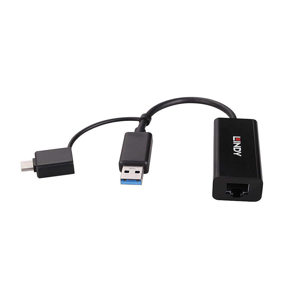 Lindy 43412 Netzwerkadapter USB zu RJ-45 – 1 Gbit/s, 1× RJ-45, USB 3.2 Gen 1 (5 Gbit/s) – Schwarz