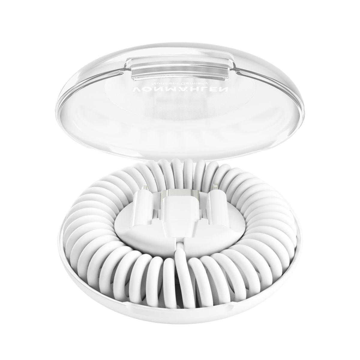 Vonmählen USB-C auf USB-C Kabel – USB 2.0 (480 Mbit/s) – 0,9 m – Spiralkabel – Weiss