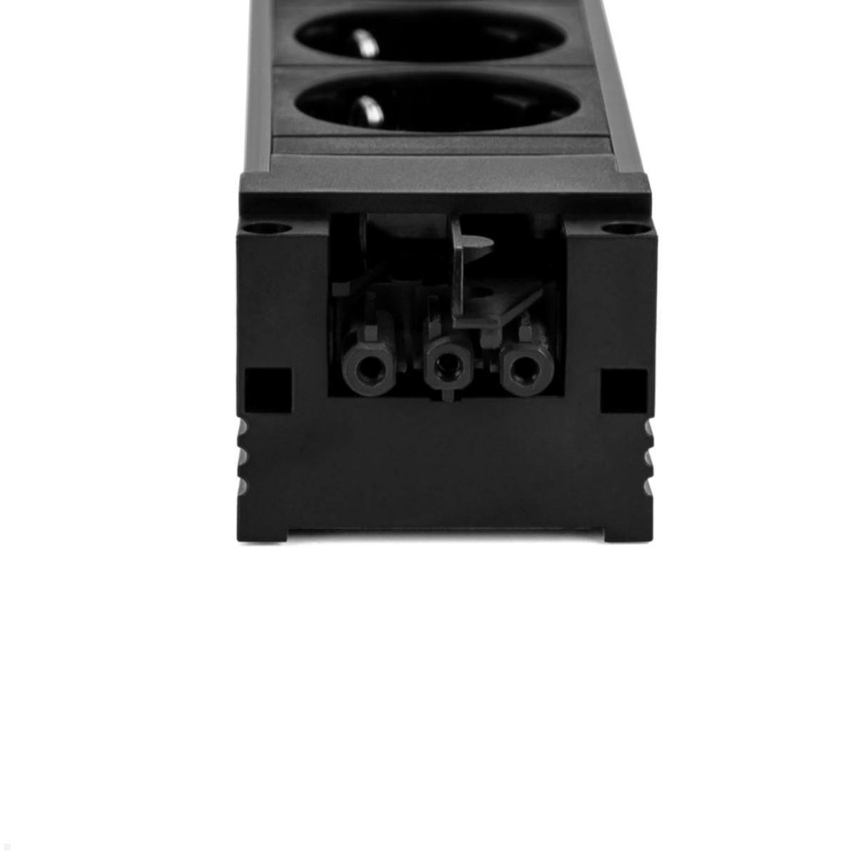 Bachmann 906.12640 – Steckdosenleiste, 6× Schuko (Typ F), ohne Schalter, IP20, schwarz