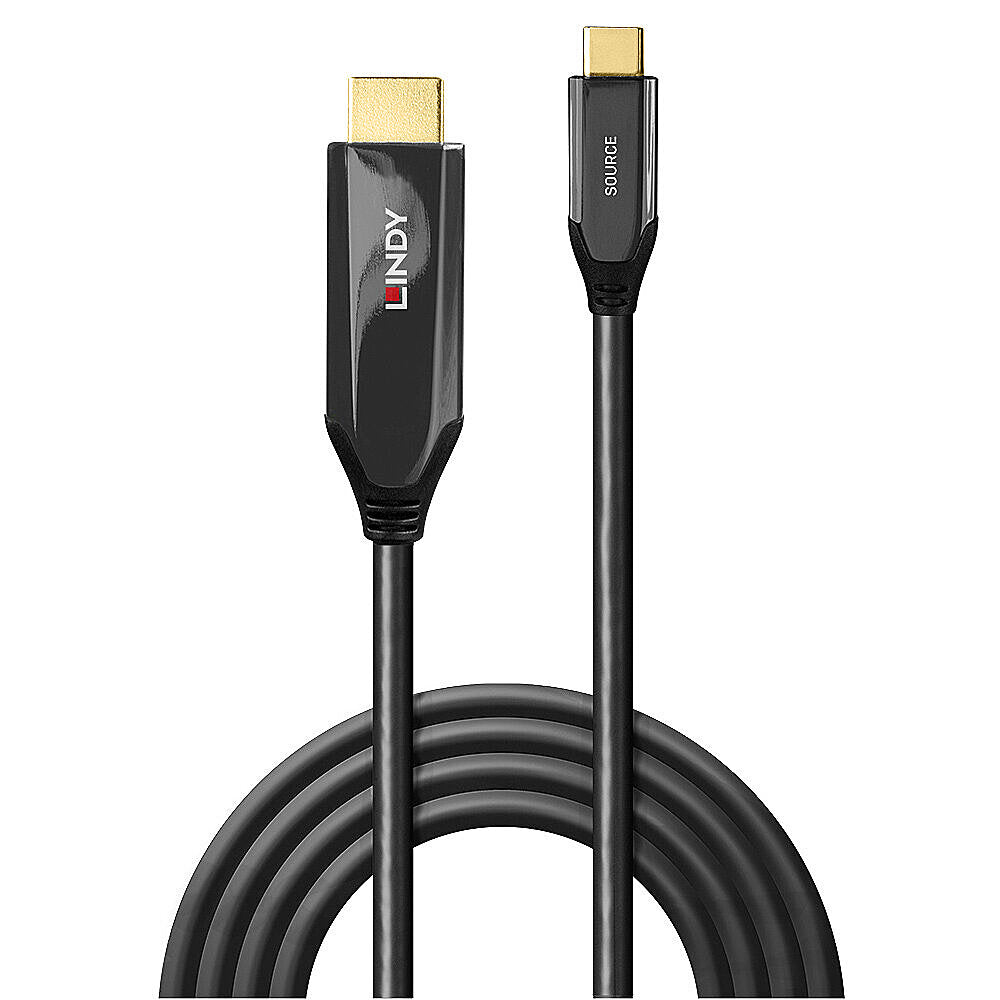 Lindy 43368 USB-C zu HDMI Kabel – 8K (7680 × 4320) @ 60 Hz, HDMI 2.1, 2 m, Schwarz