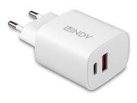 Lindy Ladegerät – 20 W, 1× USB-C + 1× USB-A
