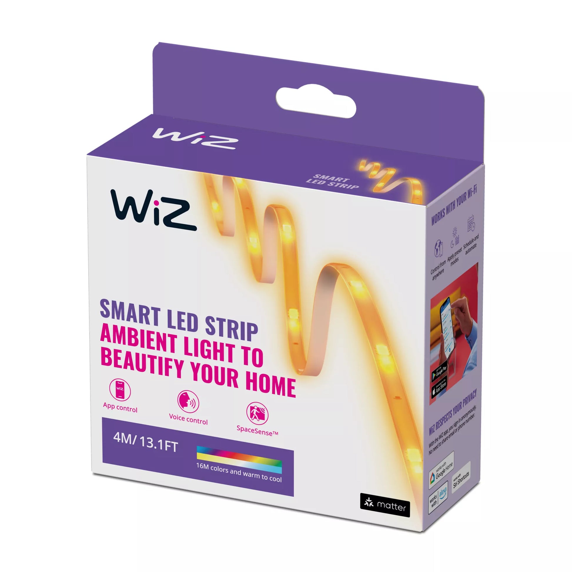 WiZ LED-Leuchtstreifen 4 m – WLAN – mehrfarbig (RGBW), 2’700–5’000 K