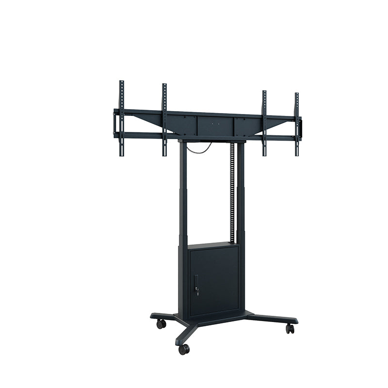 Hagor TV-Wagen – 46–65" – VESA 200×200–600×400 – bis 120 kg, motorisiert, mit Rollen, für 2 Displays
