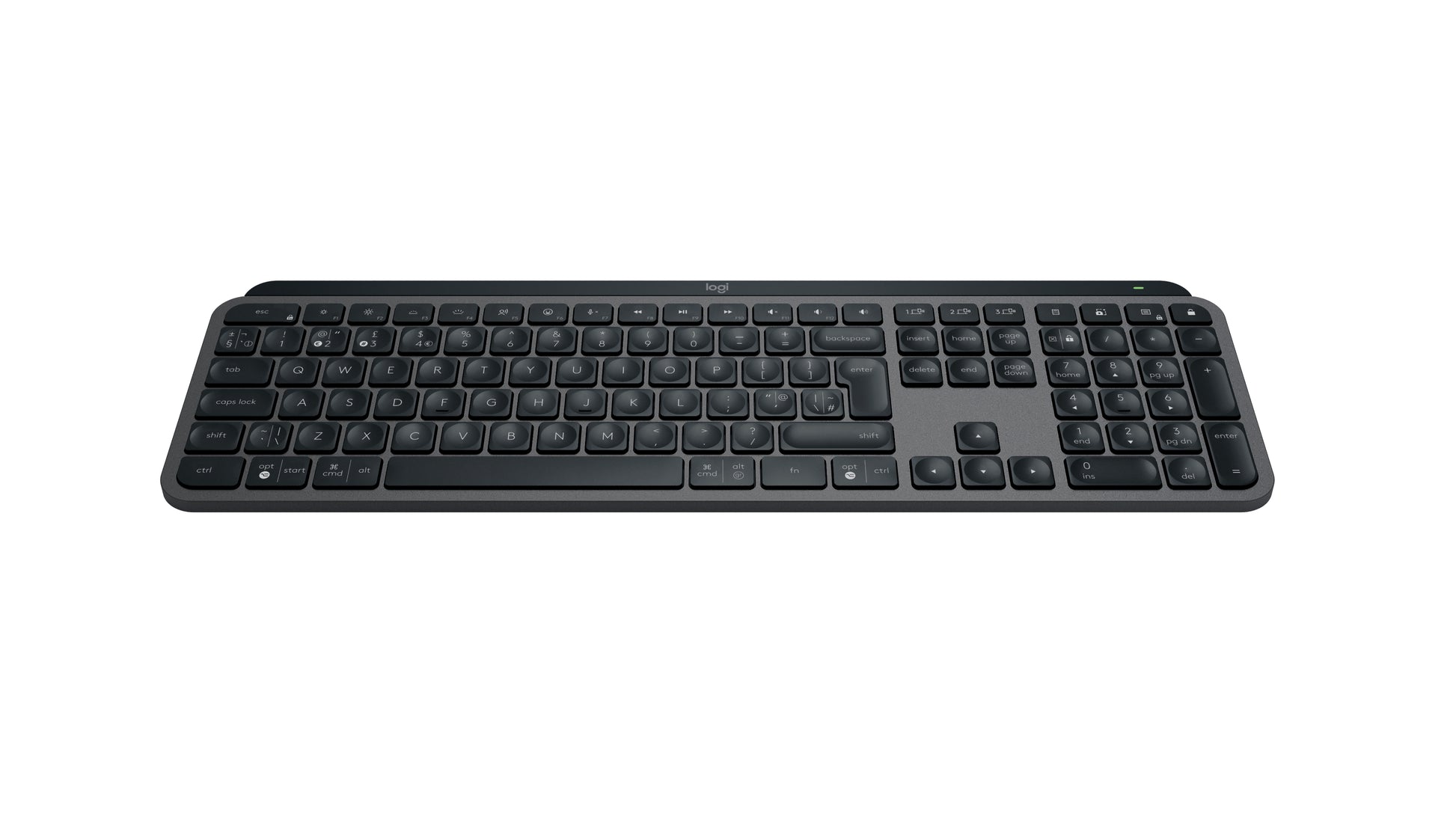 Logitech MX Keys S Advanced – Tastatur, kabellos, beleuchtet, Graphit