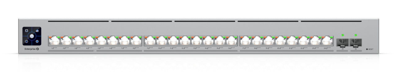 Ubiquiti UniFi ECS-24-POE – Verwalteter L2/L3 Switch – 8× 2,5G + 16× 10G, 2× SFP28, PoE++, PoE-Budget 1050 W