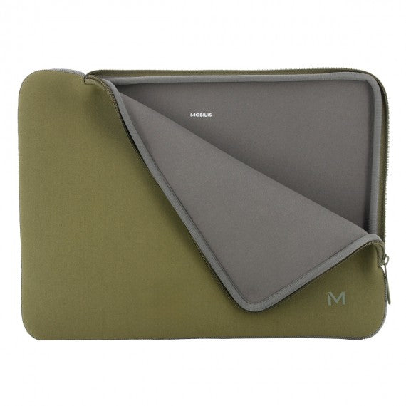 Mobilis Notebook-Tasche für Notebooks bis 14,2" – Neopren, kratz- und schockresistent – Khaki/Grau