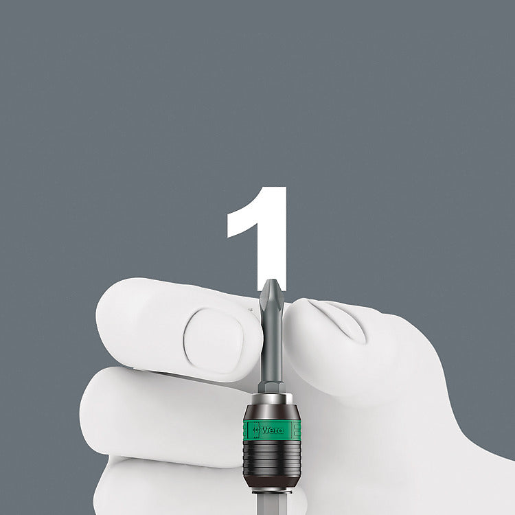 Wera Kraftform Kompakt Pistol RA-R 1 – 7-teilig, Multi-Bit-Schraubendreher