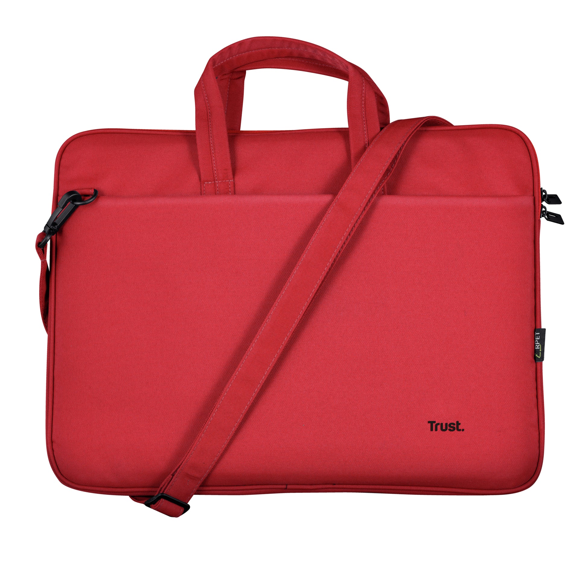 Trust Notebook-Tasche für Notebooks bis 16" – Aus recyceltem PET, Trolley-Band – Rot