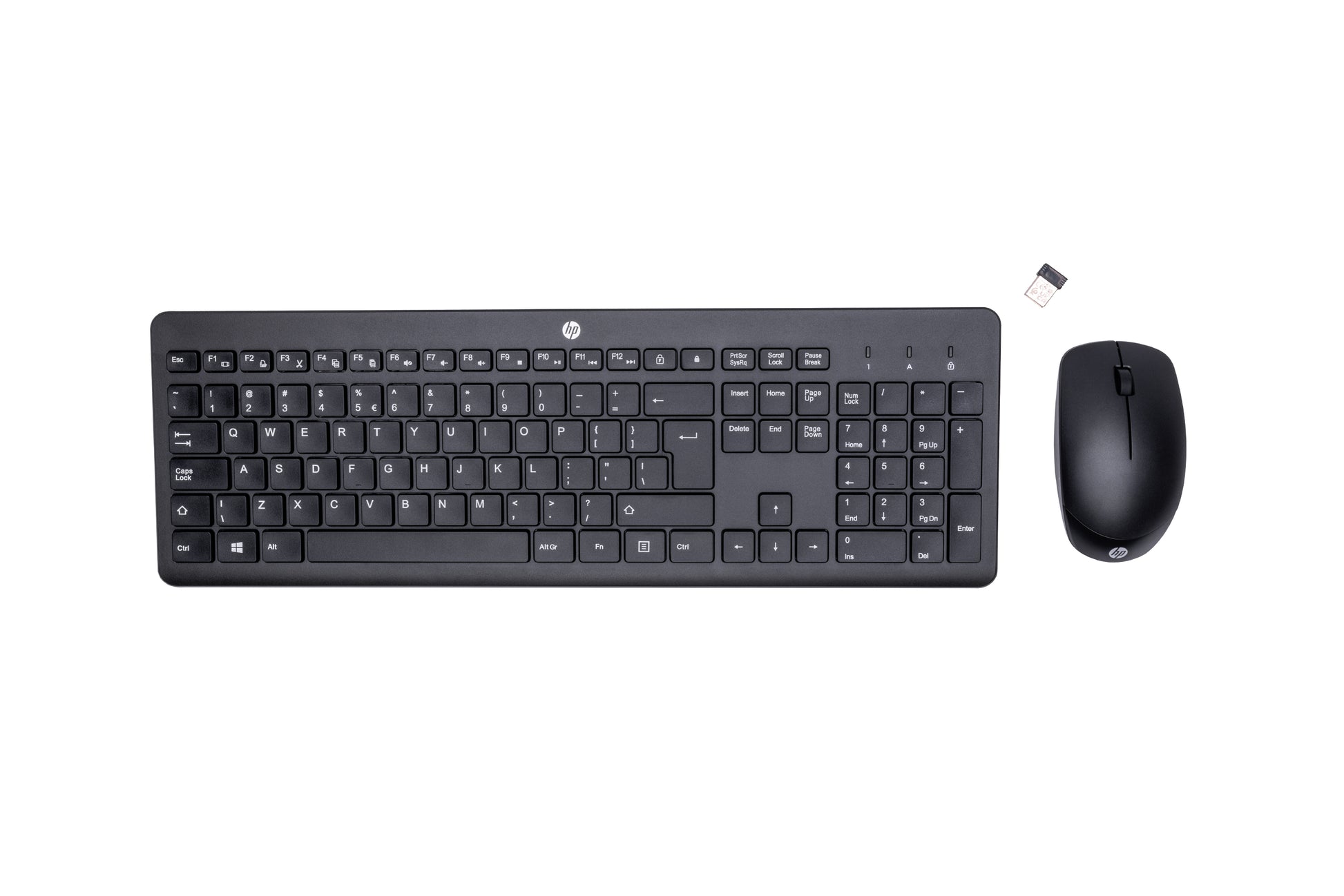 HP Tastatur-Maus-Set – Membran – 2,4 GHz – QWERTY – Schwarz