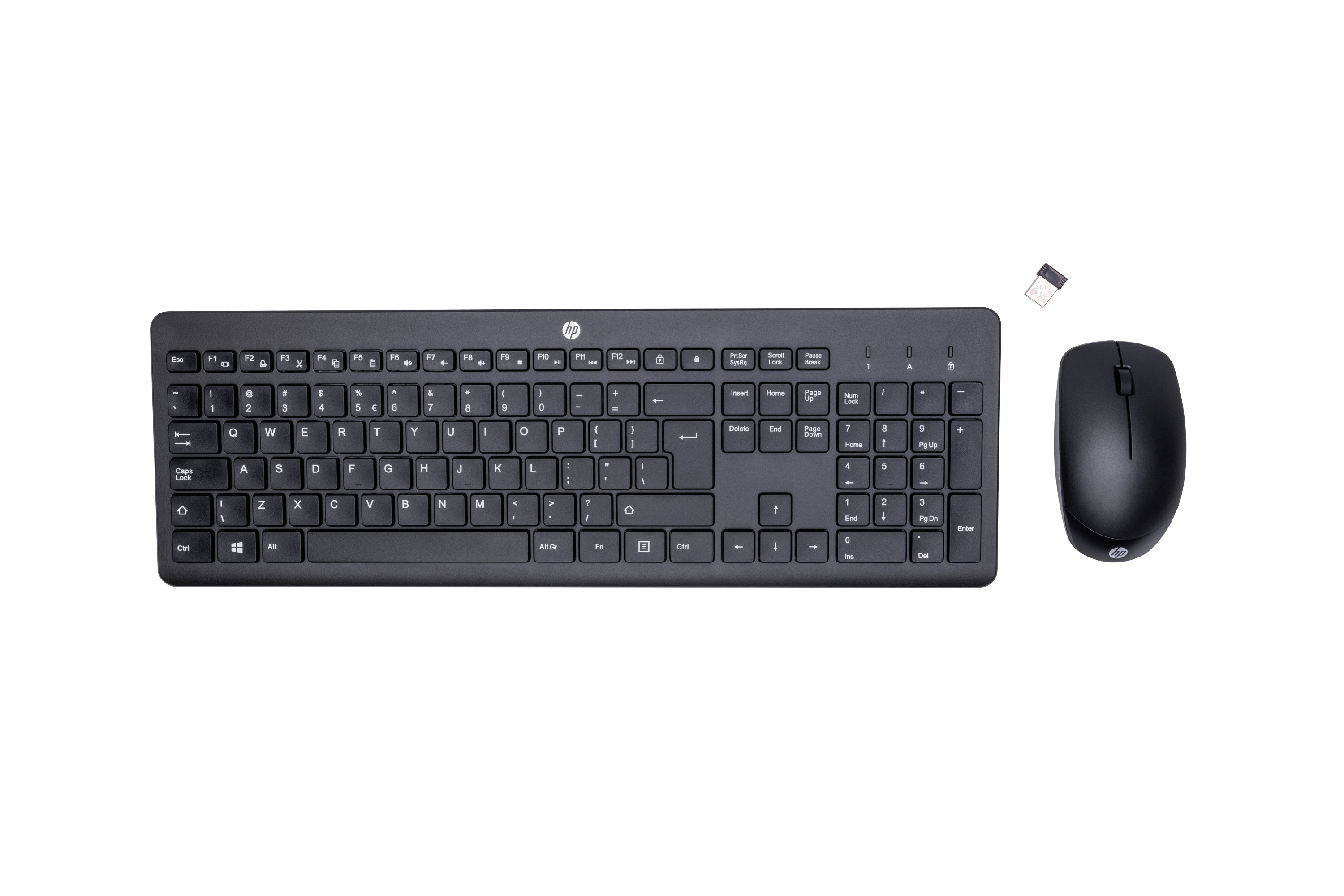 HP Tastatur-Maus-Set – Membran – 2,4 GHz – QWERTY – Schwarz