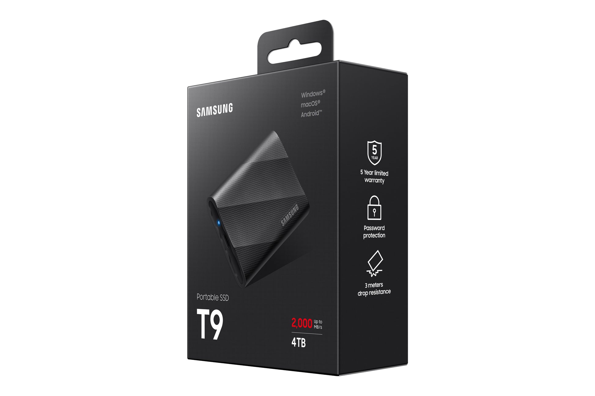 Samsung MU-PG4T0B Allgemeines Speichergerät – 4 TB, USB Typ-C (USB 3.2 Gen 2), Hardwareverschlüsselung